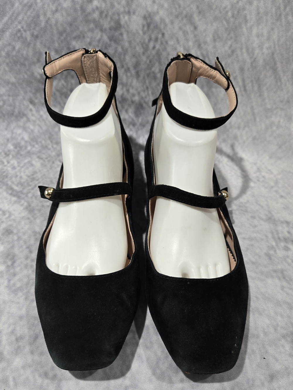 J. Crew Poppy Mary Jane ankle strap flats featuring gold-toned hardware
